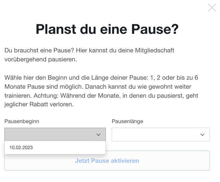 Wie kann ich meine Mitgliedschaft pausieren? – Urban Sports Club